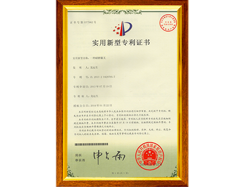 一種耐磨轍叉專(zhuān)利證書(shū)